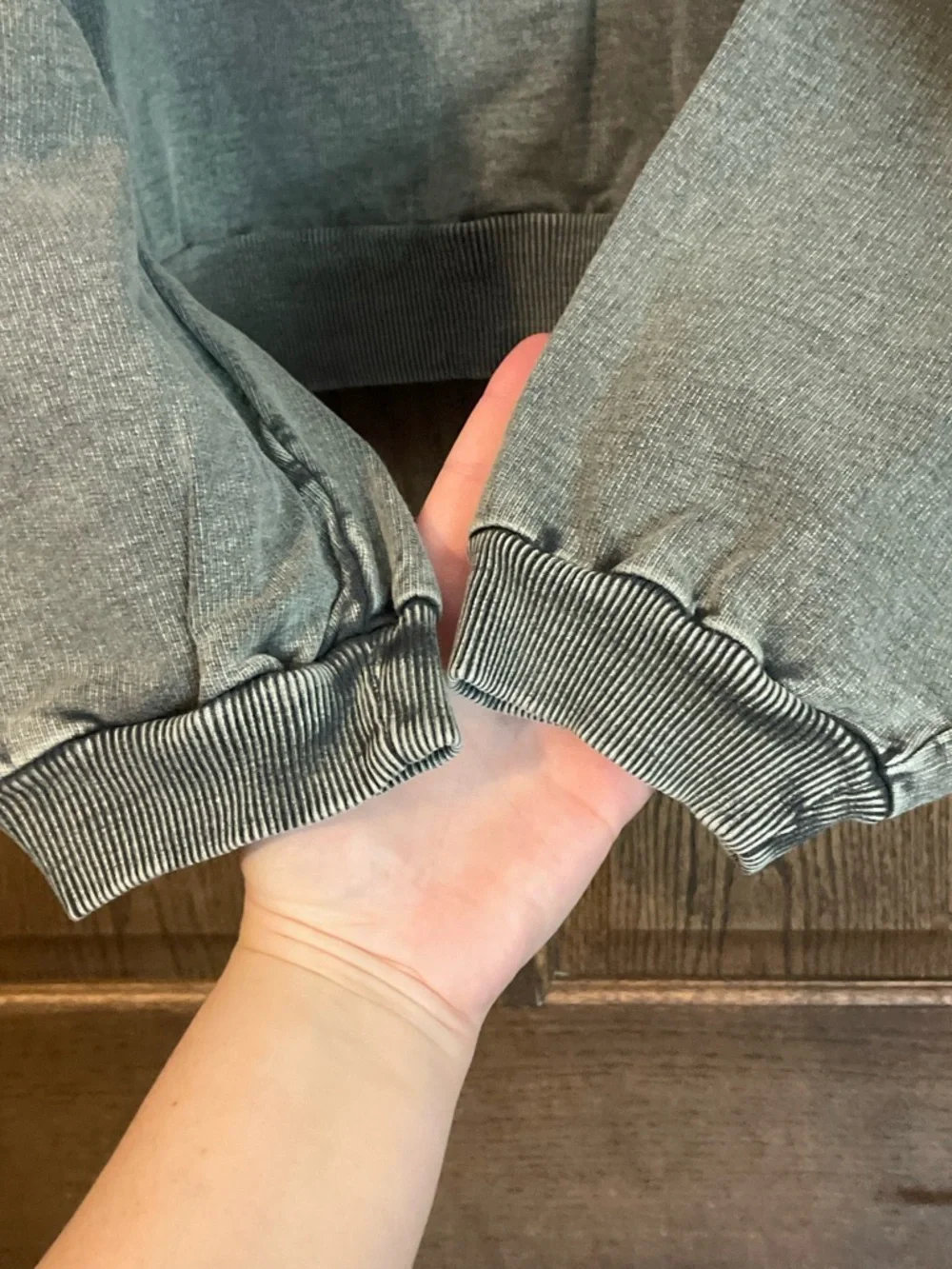 Pilcro Gray Ribbed-Neck Sweatshirt - Picture 5 of 5